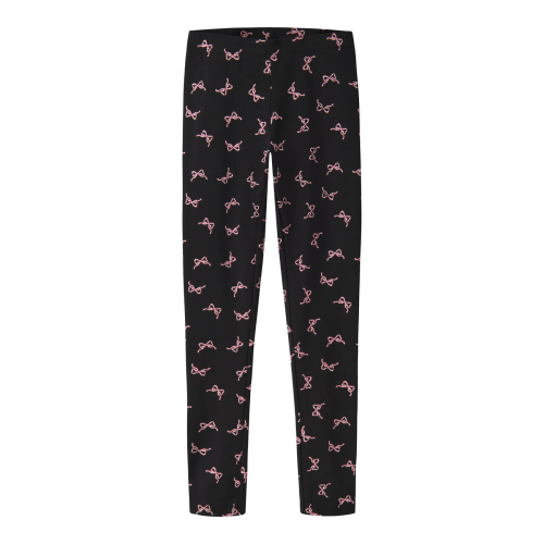 Name It Leggings - NkfVivian - Black/Small Bows AOP