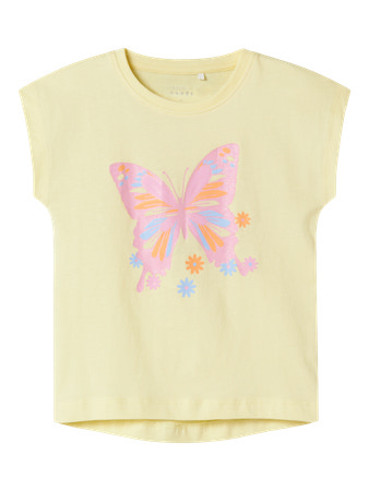NAME IT Top Violet Pastel Yellow Butterfly