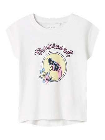 Name It NmfViolet T-shirt - Bright White/Tropicool