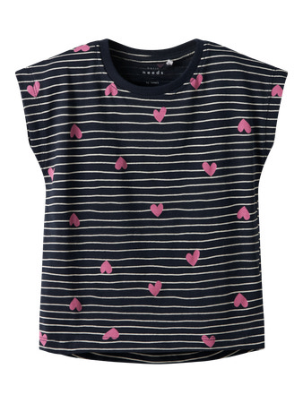 NAME IT T-shirt Vigga Dark Sapphire Hearts