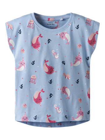 NAME IT T-shirt Vigga Chambray Blue Whales