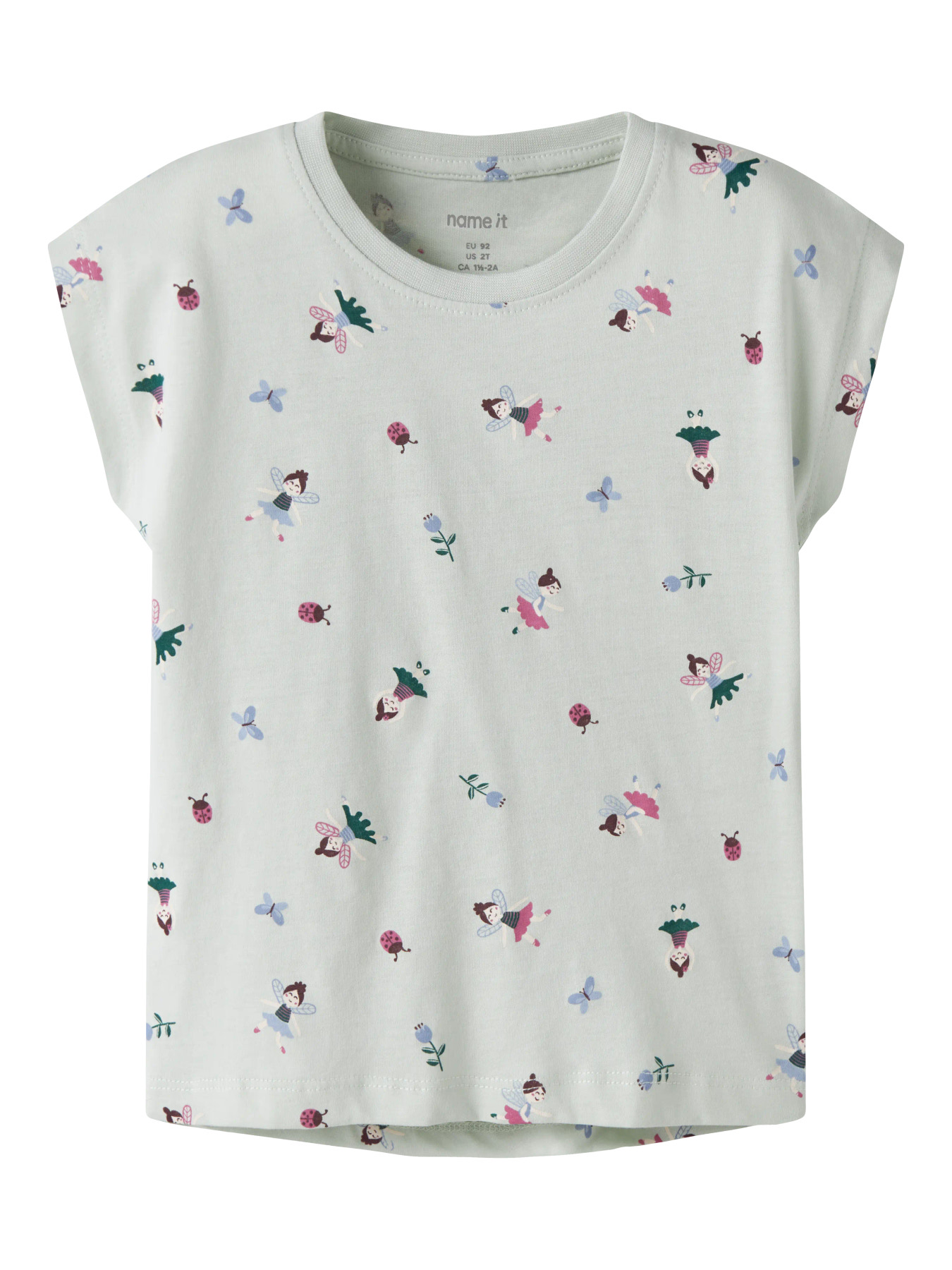 Name It T-shirt - NmfVigga - Pale Aqua/Fairy Garden