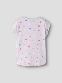 NAME IT T-shirt Vigga Lavender Fog Hearts