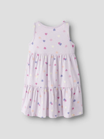 NAME IT Spencer Kjole Vigga Lavender Fog Hearts