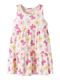 NAME IT Spencer Kjole Vigga Bright White Butterfly