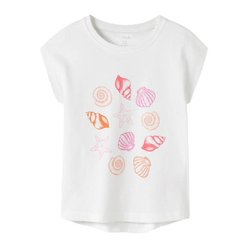 Name It T-shirt - NmfVigea - Bright White/Sea Shells
