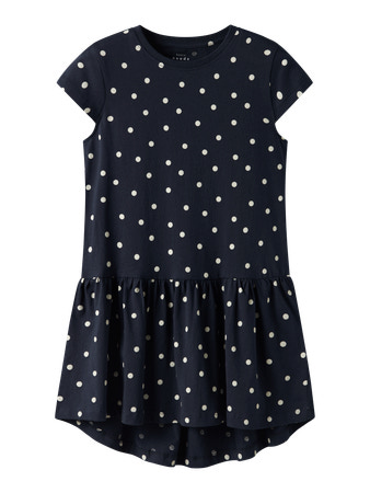 NAME IT Kjole Vigga Dark Sapphire Dot