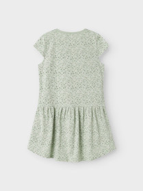 NAME IT Kortærmet Kjole Vigga Aqua Gray Floral