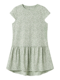 NAME IT Kortærmet Kjole Vigga Aqua Gray Floral