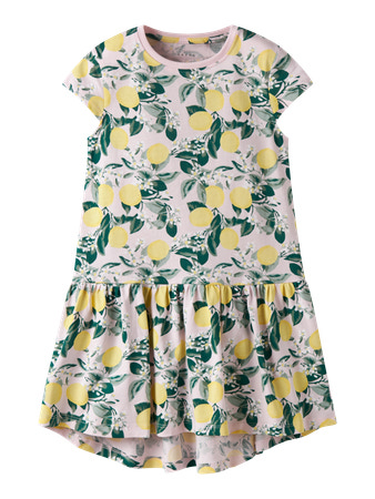 Name It Kjole Ballerina Peach Lemon Med Citronprint - Str. 9y 134cm