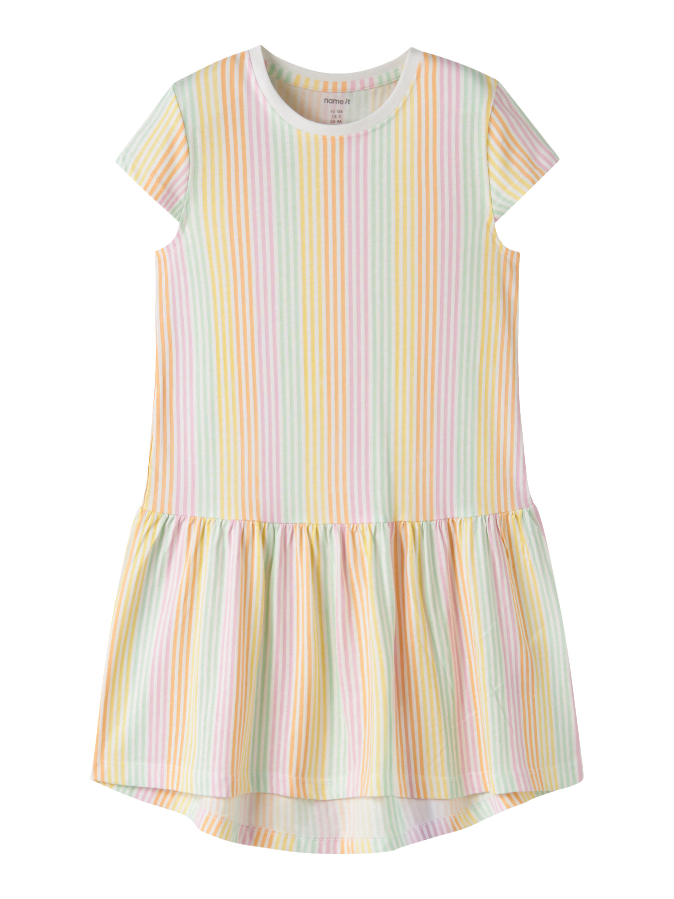 Name It Kjole - NkfVigga - Bright White/Cool Stripe