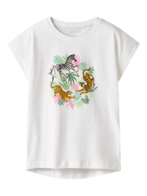 NAME IT Nkfvigea Capsl Top - Bright White Animals