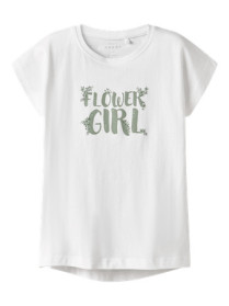 NAME IT T-shirt Vigea Bright White Flower Girl