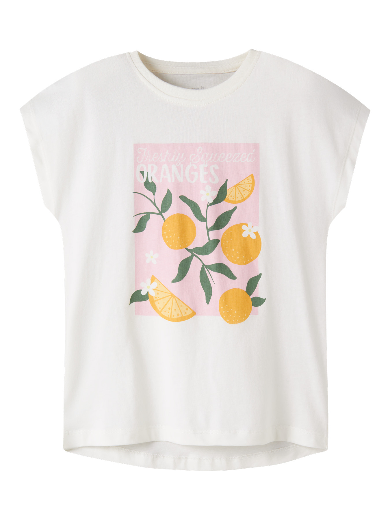 Name it T-shirt - NkfVigea - Cloud Dancer/Oranges