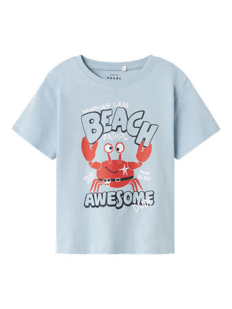 Name It Nmmvagno loose T-shirt til børn - himmelblå, 5 år