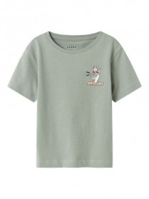 NAME IT T-shirt Vagno Slate Gray Happy T-rex