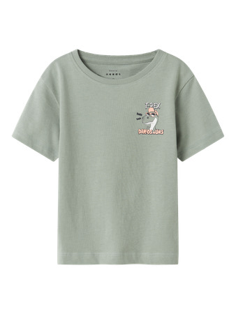 NAME IT T-shirt Vagno Slate Gray Happy T-rex