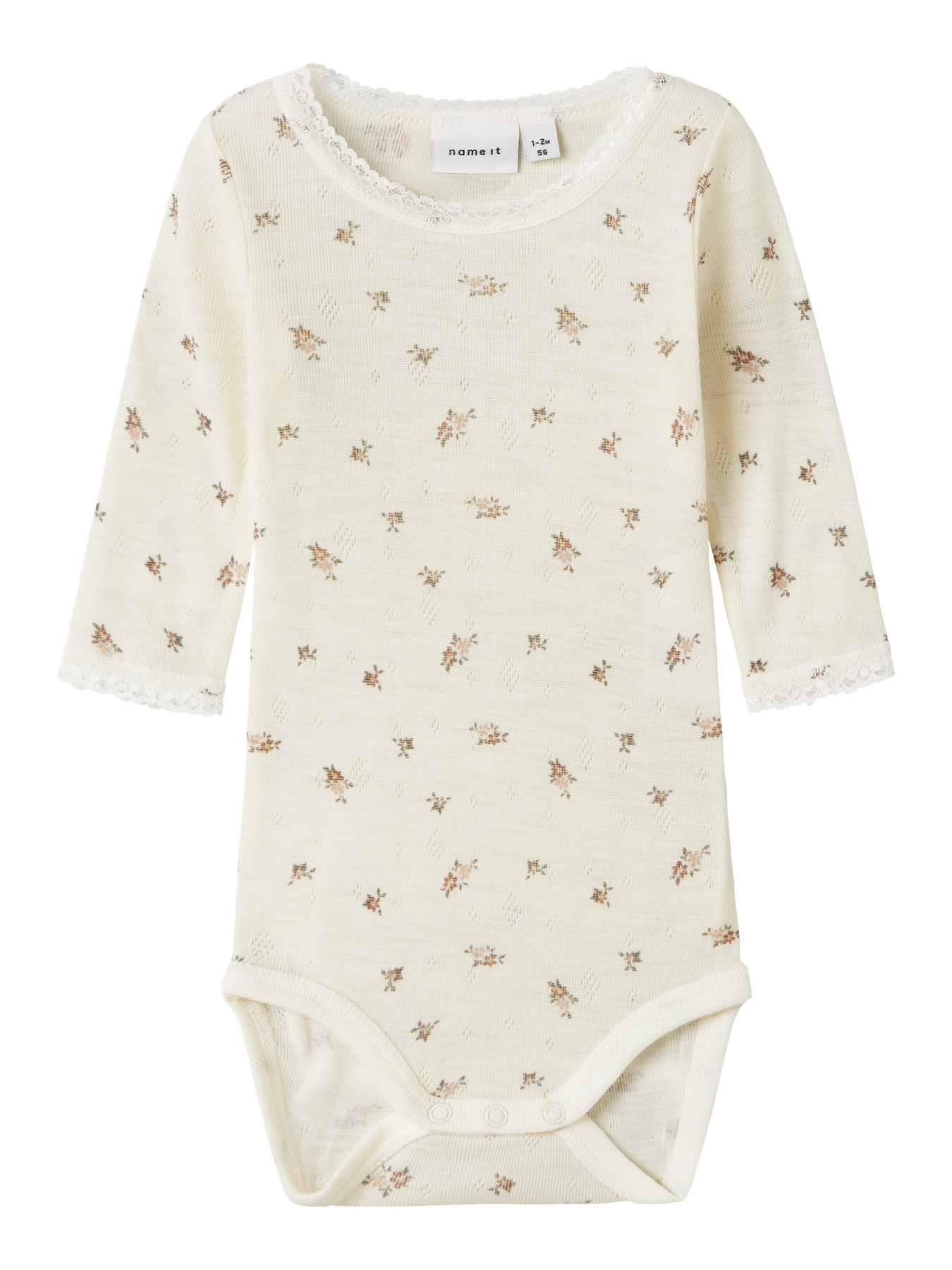 Name It Body l/æ - Uld - Noos - NbfWang - Snow White/Small flowe