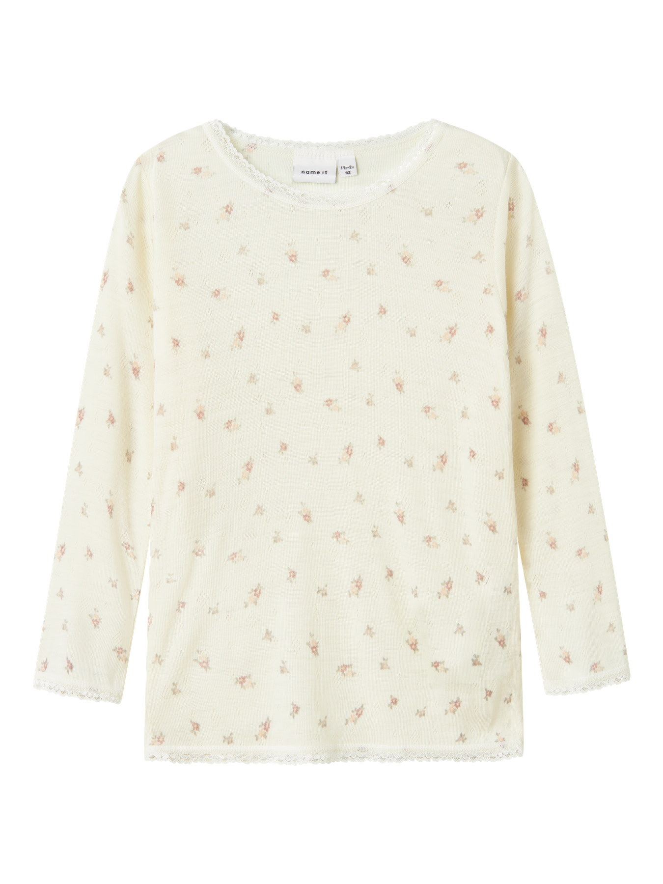 Name It Bluse - Uld - Noos - NmfWang - Snow White/Small flowers