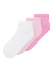 NAME IT 3-Pak Ankel Strømper Ballerina Pink Frosting Bright White