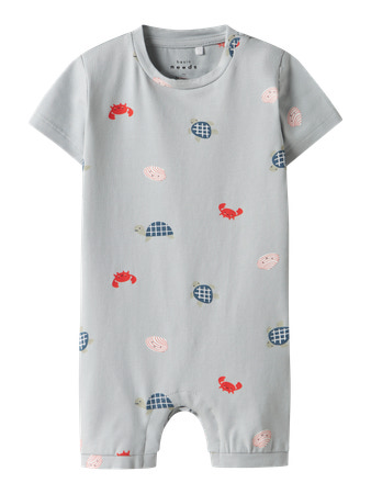 NAME IT Sunsuit Vroels Pearl Blue Sea Animals billede