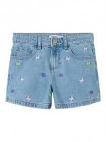 NAME IT Sommerfugle Shorts Bella Light Blue Denim Butterfly