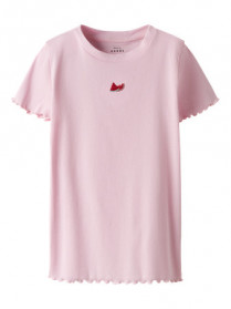 NAME IT Rib T-shirt Vivemma Ballerina Watermelon