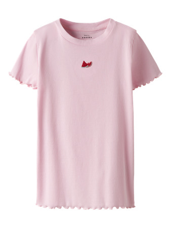 NAME IT Rib T-shirt Vivemma Ballerina Watermelon