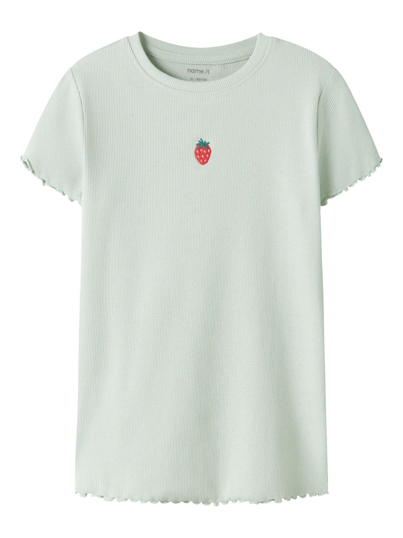 Name It T-shirt - Rib - NkfVivemma - Pale Aqua/Strawberry