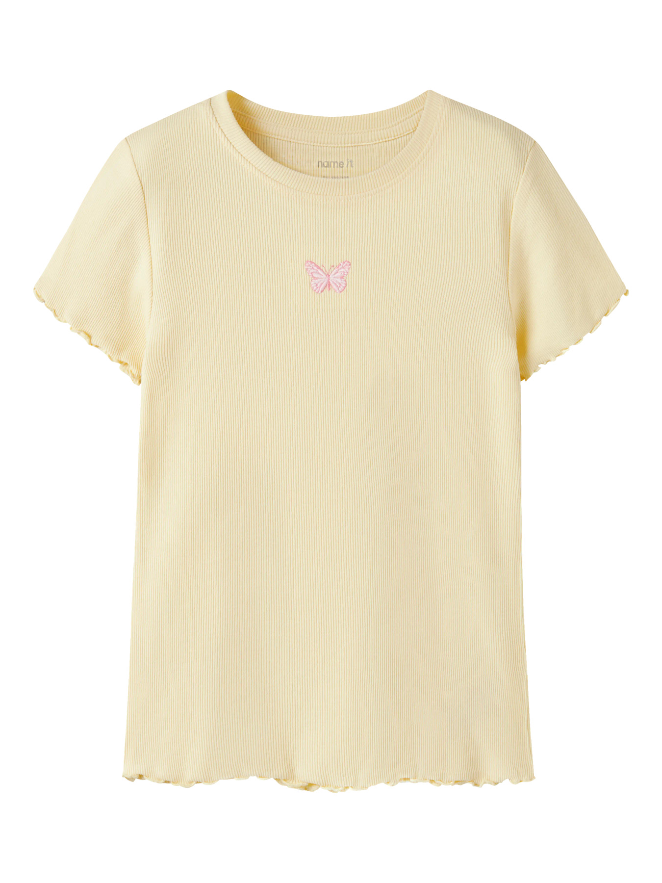Name It T-shirt - Rib - NkfVivemma - Double Cream/Butterfly