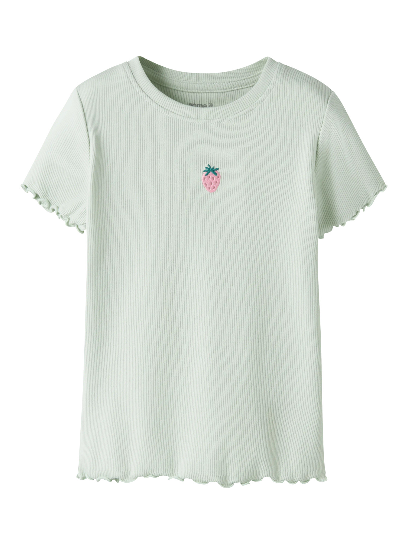 Name It T-shirt - Rib - NmfVivemma - Pale Aqua/Strawberries