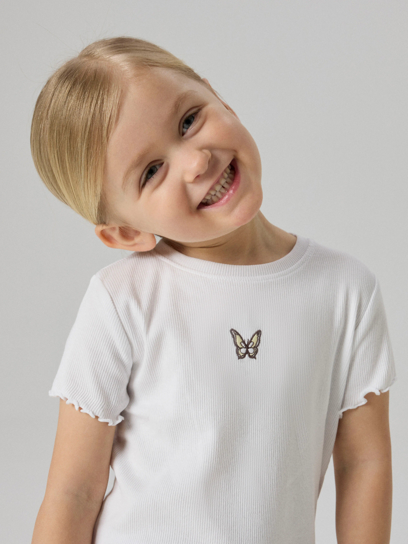 Name It T-shirt - Rib - NmfVivemma - Bright White/Butterfly