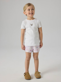 NAME IT T-shirt Vivemma Bright White Butterfly Embroidery
