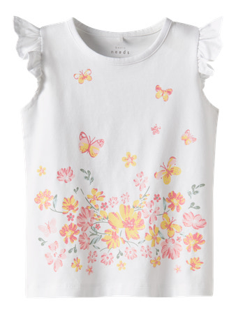 NAME IT Top Vayana Bright White Yellow Flower