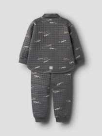 NAME IT Quilt Sæt Moon Grey Pinstripe