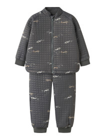 NAME IT Quilt Sæt Moon Grey Pinstripe