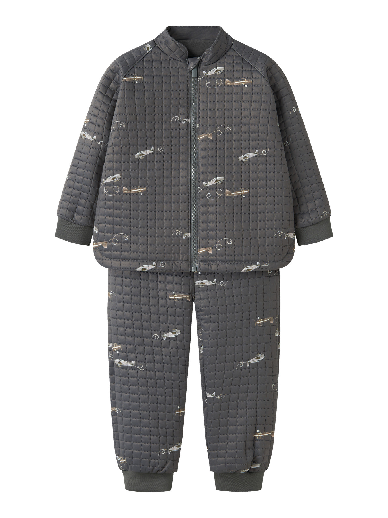 NAME IT Quilt Sæt Moon Grey Pinstripe
