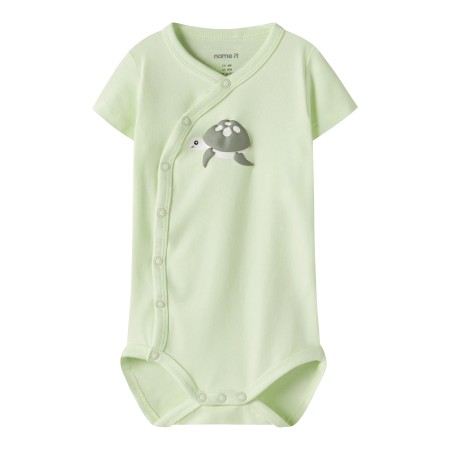 NAME IT Kortærmet Wrap Body Vacion Lime Cream Turtle