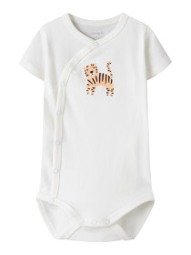 NAME IT Kortærmet Wrap Body Vacion Cloud Dancer Tiger