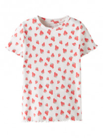 NAME IT T-shirt Vemma Bright White Strawberry