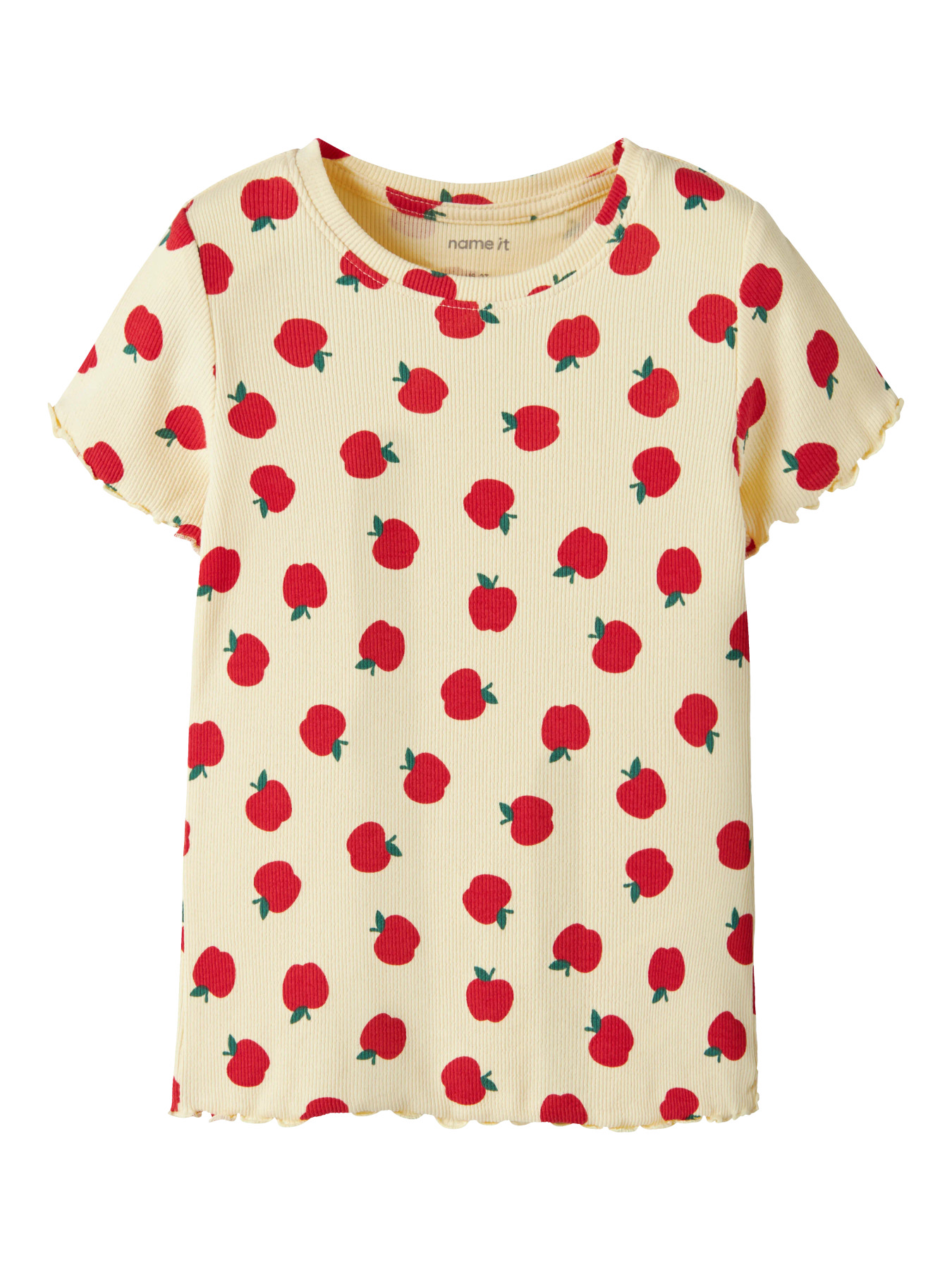 Name It T-shirt - Rib - NmfVemma - Double Cream/Apples