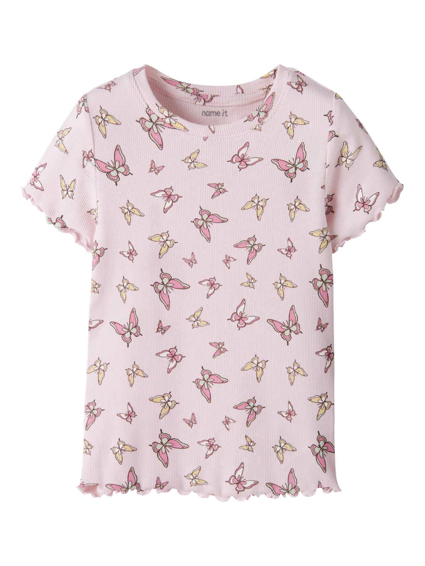 Name It T-shirt - Rib - NmfVemma - Cradle Pink/Butterflies
