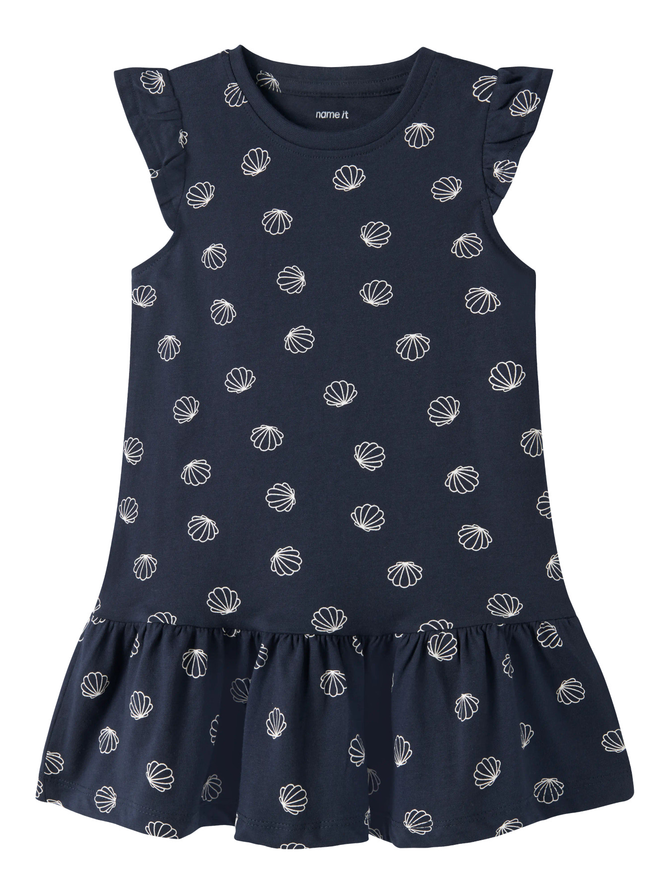 NAME IT Kortærmet Kjole Vida Navy Blazer Sea Shells White