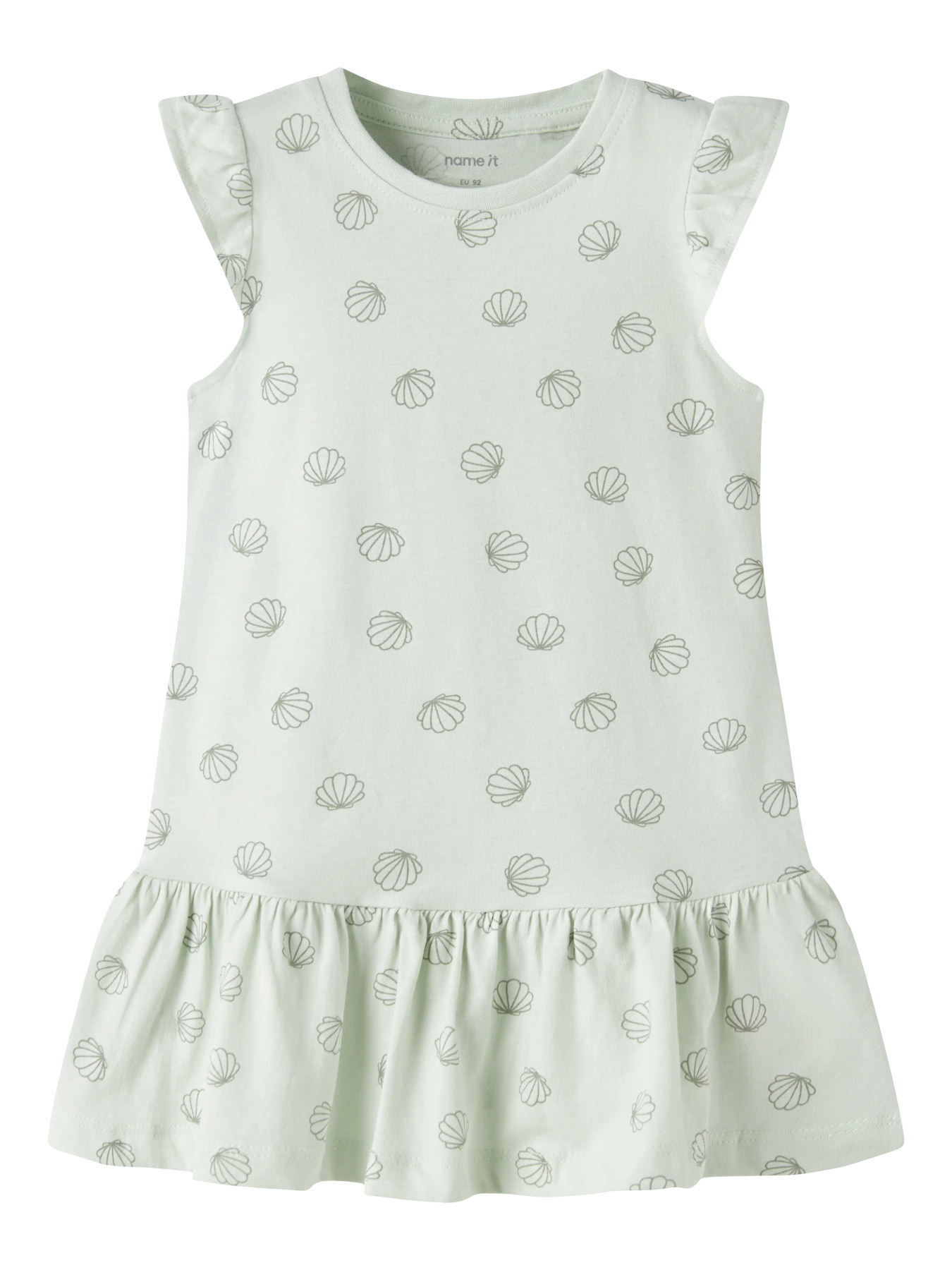 NAME IT Kortærmet Kjole Vida Pale Aqua Sea Shells Green