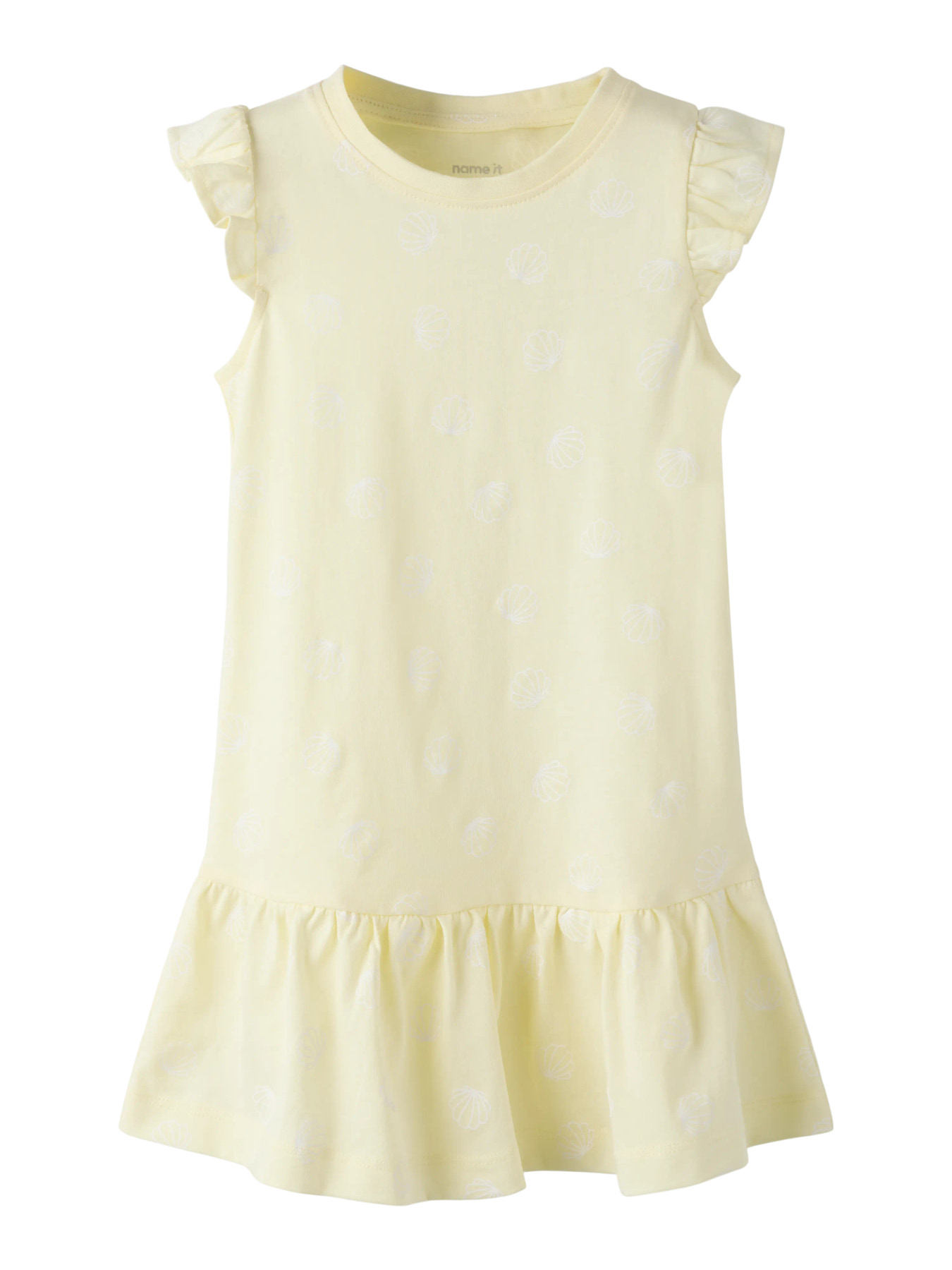 NAME IT Kortærmet Kjole Vida Pear Sorbet Sea Shells White