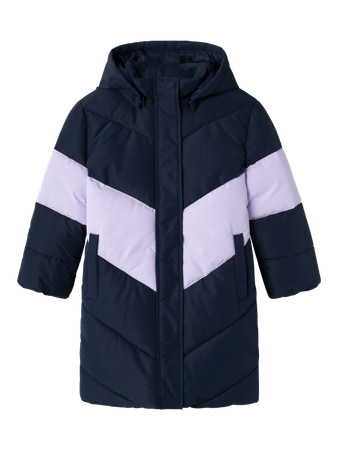 NAME IT Puffer Lang Jakke Megan Dark Sapphire
