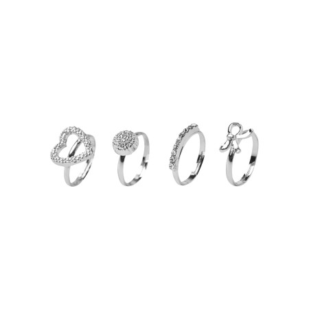 NAME IT 4-Pak Ringe Acc-kida Silver
