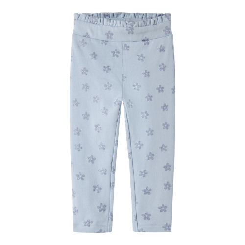 NAME IT Sweatpants Viluba Subdued Blue Glitter Flowers