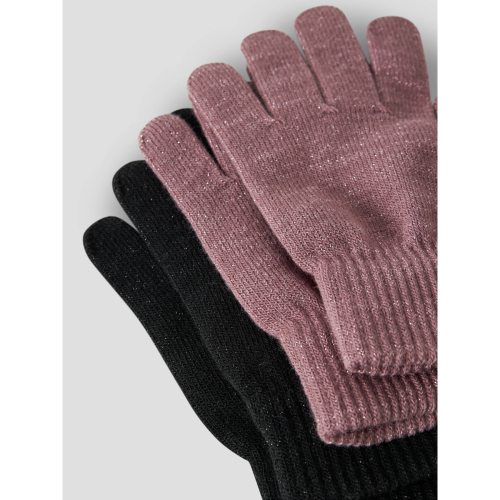 Name It Handsker - Strik - NkfMagic - 2-pak - Black/WISTFUL MAUV