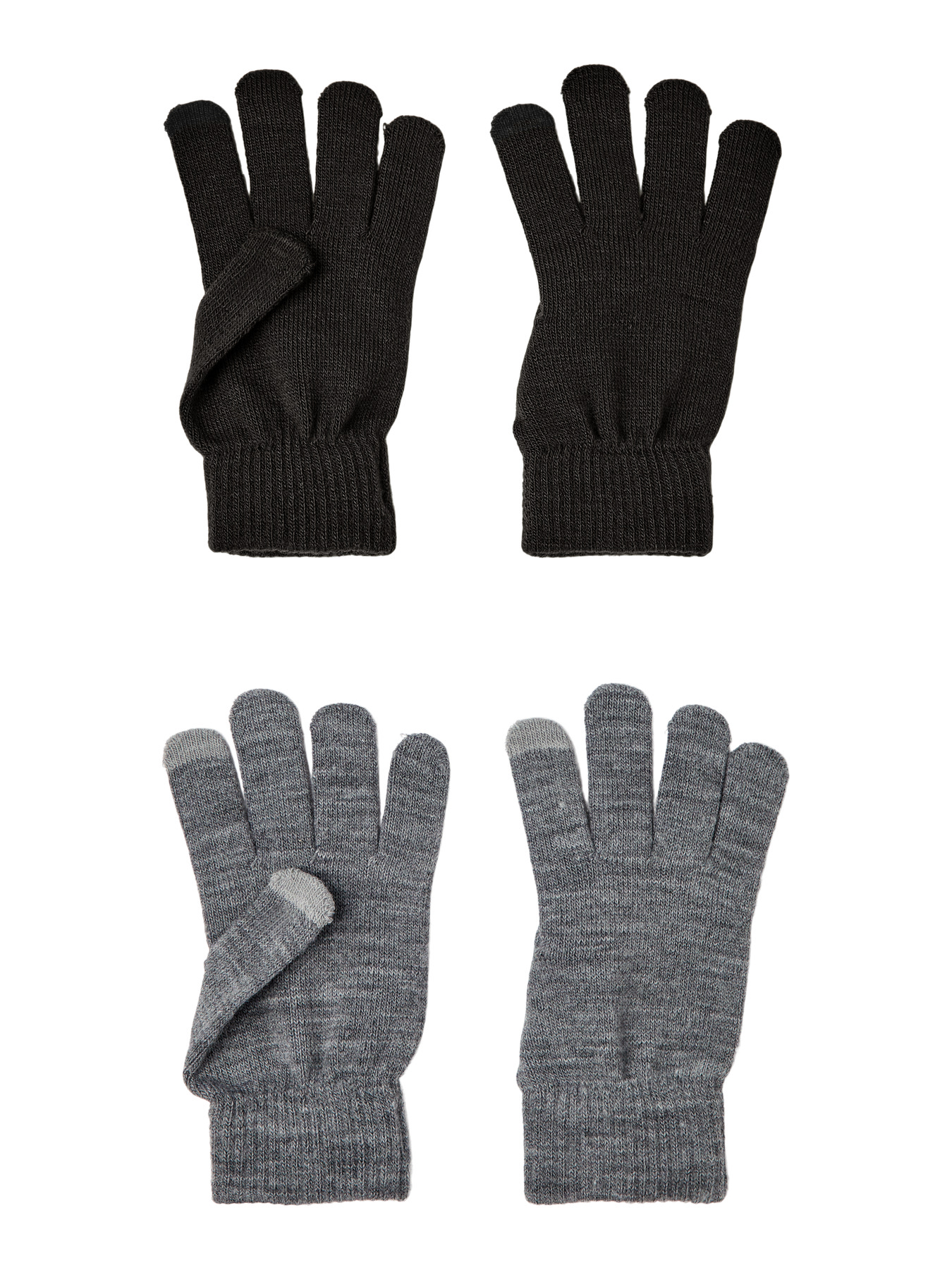 NAME IT 2 Pak Handsker Magic Black With Grey Melange
